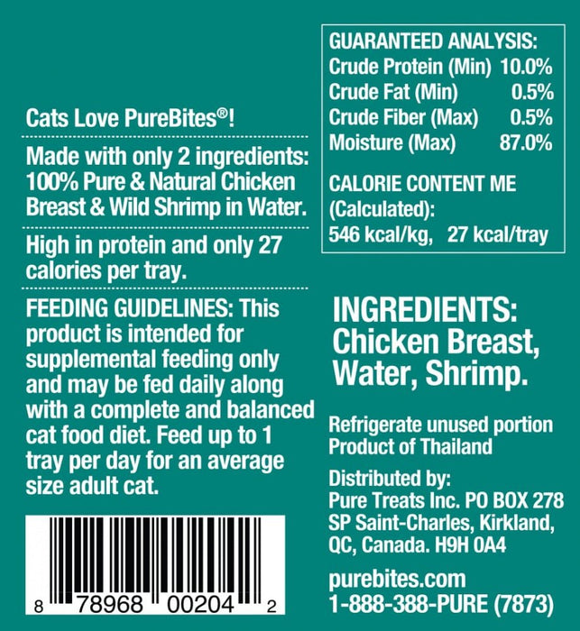 PureBites Mixers Chicken Breast & Wild Ocean Shrimp in Water Cat Food Topper Treat - 10878968002049