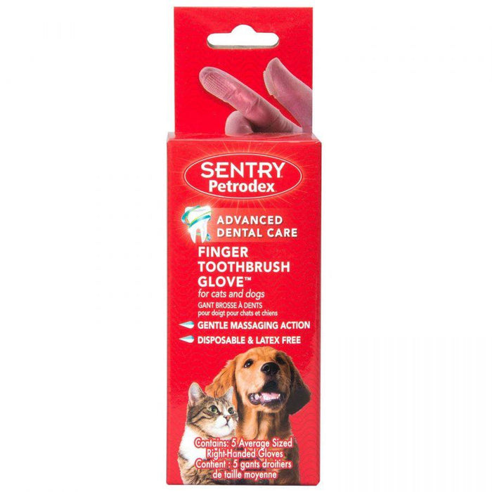 Sentry Petrodex Finger Toothbrush Glove for Cats & Dogs - 048476510654