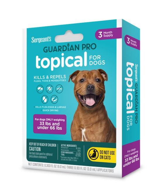 Sergeant's Guardian PRO Flea & Tick Topical for Dogs 3 Count - 073091001089