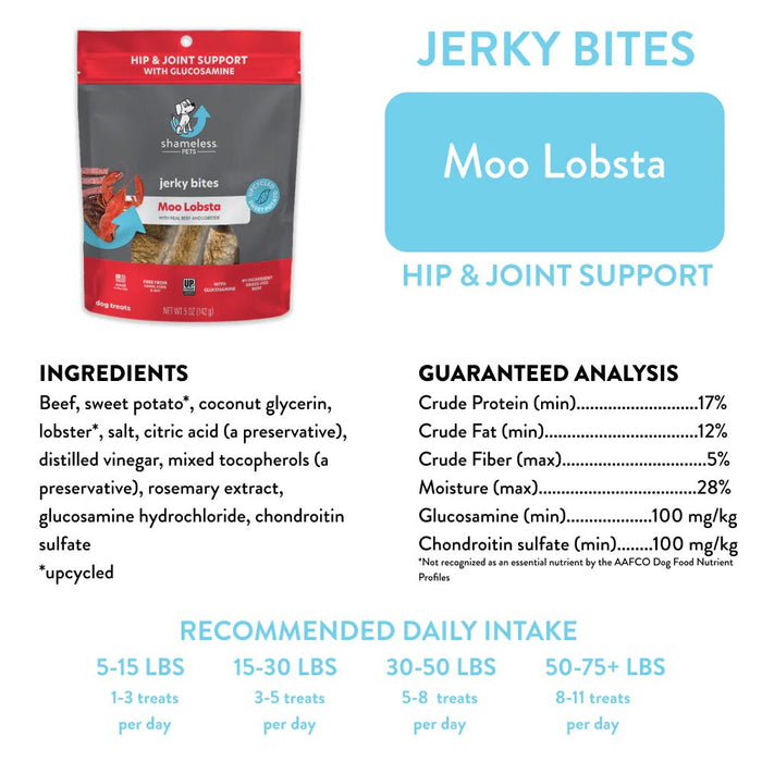 Shameless Pets Moo Lobsta Jerky Bites, 5 oz - 850010897226