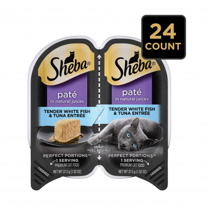 Sheba Pat Tender Whitefish & Tuna Entre Perfect Portions Twin Pack Wet Cat Food - 10023100110247