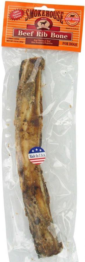 Smokehouse Beef Rib Bone Natural 12" Long Dog Treat - 078565840645