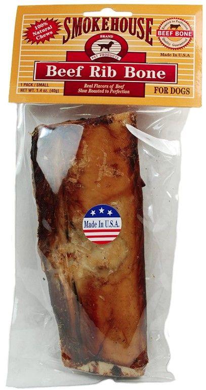 Smokehouse Beef Rib Bone Natural 6" Long Dog Treat - 078565840638