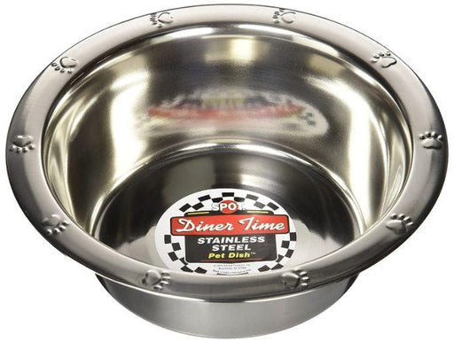 Spot Stainless Steel Embossed Rim Pet Dish - 077234062425