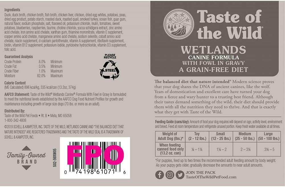 Taste Of The Wild Wetlands Canned Dog Food - 074198610754