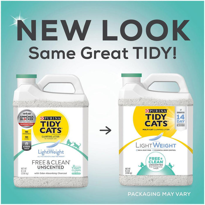 Tidy Cats Low Dust Clumping Cat Litter Lightweight Free & Clean Unscented Multi Cat Litter - 070230168627