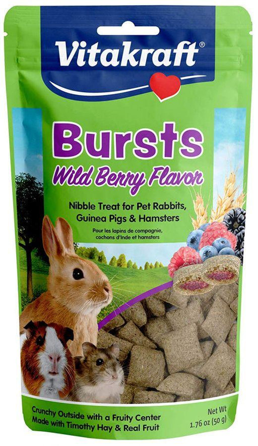 Vitakraft Bursts Treat for Rabbits, Guinea Pigs & Hamsters - Wild Berry Flavor - 051233394305