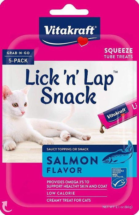 VitaKraft Lick N Lap Snack Salmon Cat Treat - 051233359687