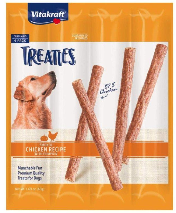 VitaKraft Treaties Smoked Chicken with Pumpkin Grab-n-Go Dog Treats - 051233359885