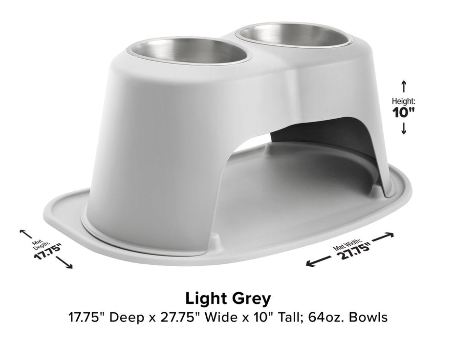 WeatherTech Double High Pet Feeding System - 10" with 64 oz Stainless Steel Bowls - 787765783156