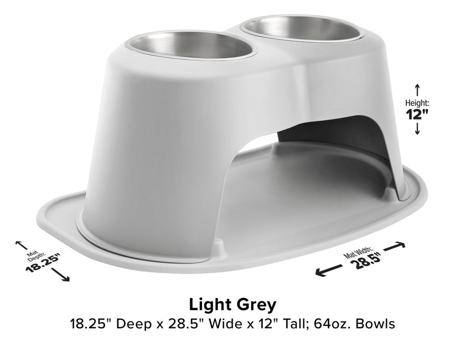 WeatherTech Double High Pet Feeding System - 12" with 64 oz Stainless Steel Bowls - 787765302234