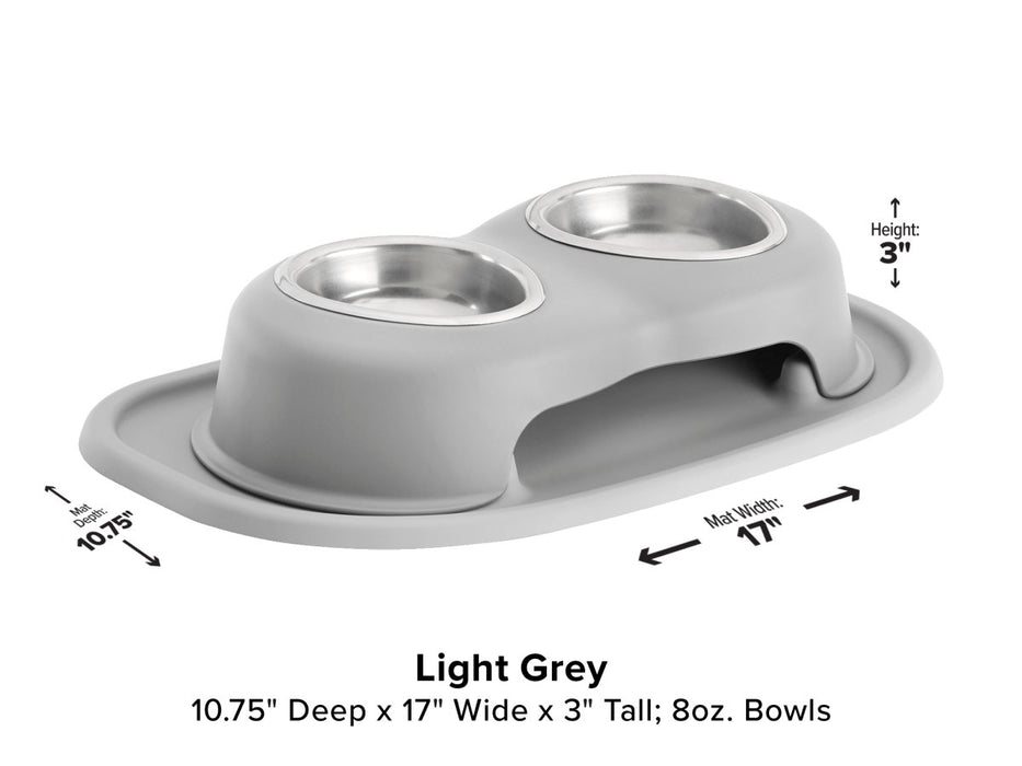 WeatherTech Double High Pet Feeding System - 3" with 8 oz Stainless Steel Bowls - 787765834674