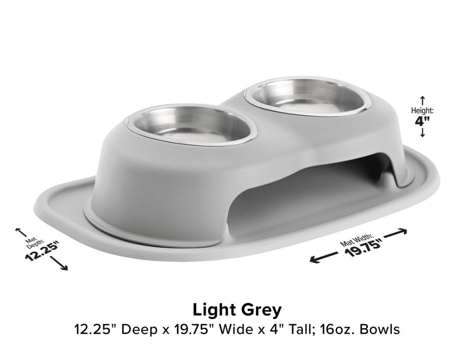 WeatherTech Double High Pet Feeding System - 4" with 16 oz Stainless Steel Bowls - 787765990110