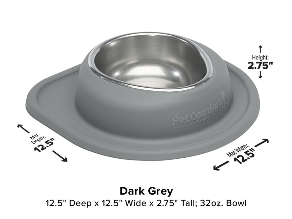 WeatherTech Single Low Pet Feeding System - 32 oz Stainless Steel Bowl - 787765774888