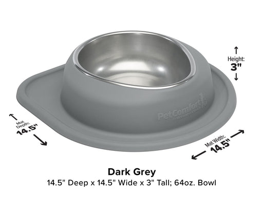 WeatherTech Single Low Pet Feeding System - 64 oz Stainless Steel Bowl - 787765602655