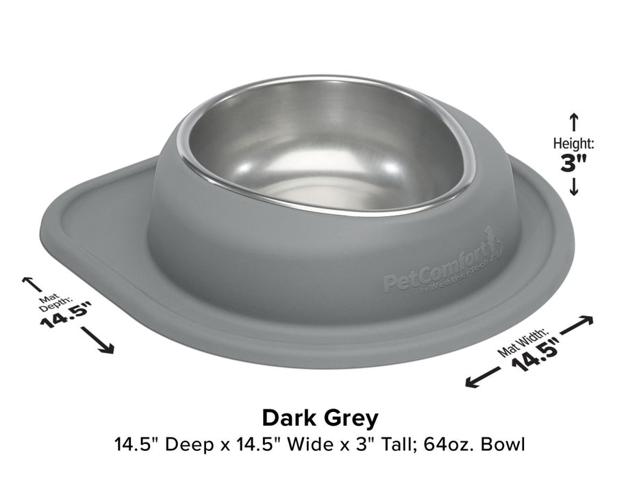 WeatherTech Single Low Pet Feeding System - 64 oz Stainless Steel Bowl - 787765602655