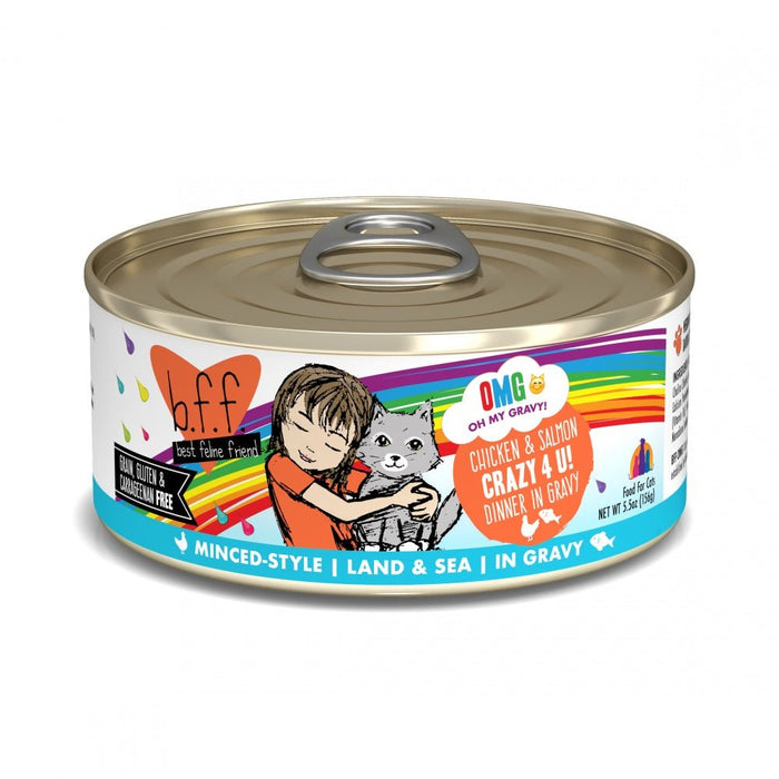 Weruva BFF Oh My Gravy Crazy 4 U Grain Free Chicken & Salmon in Gravy Canned Cat Food - 813778014113