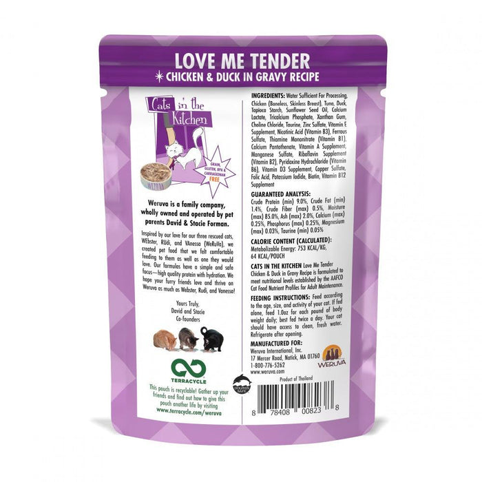 Weruva Cats In the Kitchen Love Me Tender Pouches Wet Cat Food - 878408001734