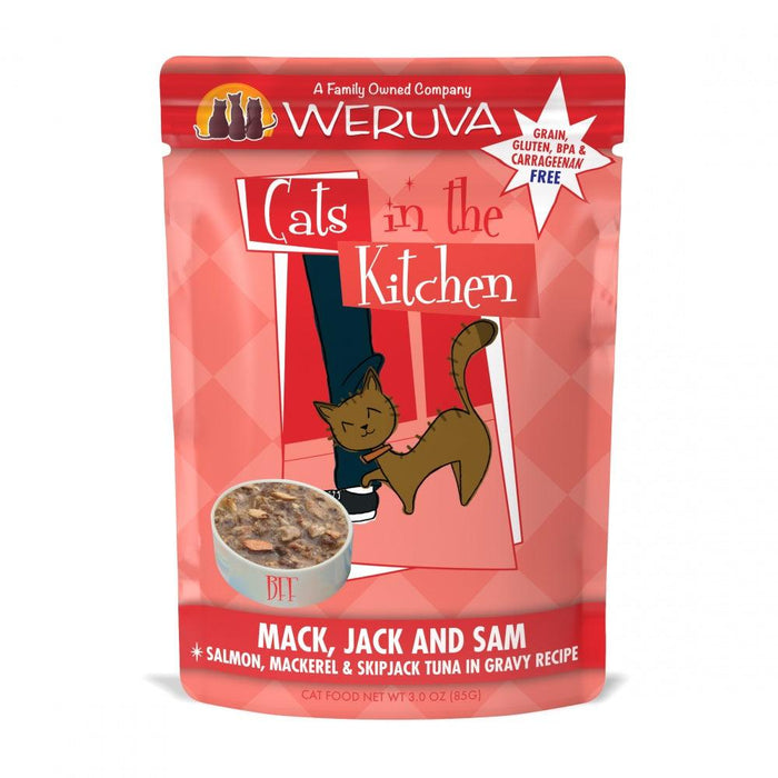 Weruva Cats In the Kitchen Mack Jack and Sam Cat Pouches Wet Cat Food - 878408001765