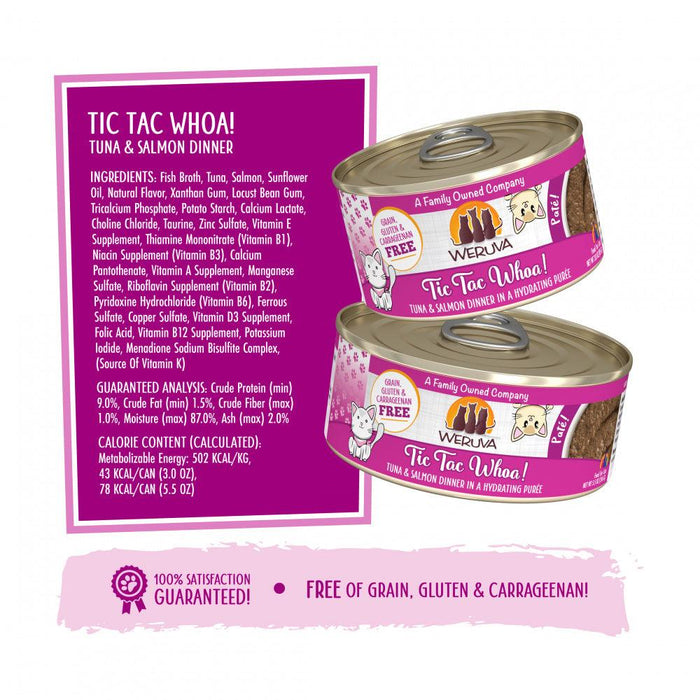 Weruva Classic Cat Pate Tic Tac Whoa! With Tuna & Salmon Canned Cat Food - 813778018418