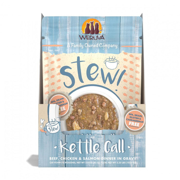 Weruva Classic Cat Stews! Kettle Call with Beef Chicken & Salmon in Gravy Canned Cat Food - 813778017794