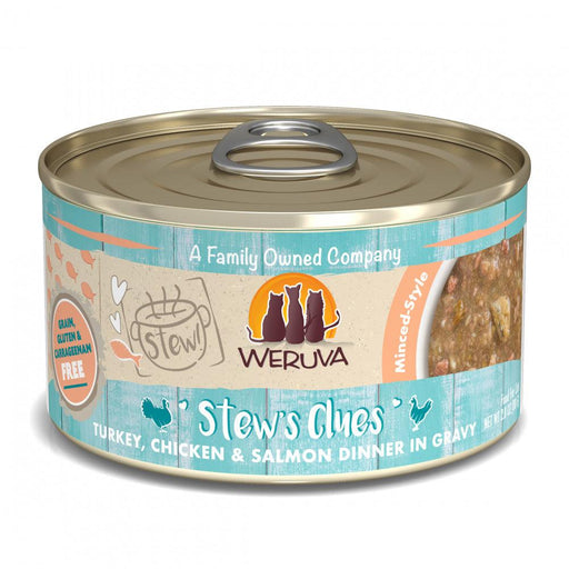 Weruva Classic Cat Stews! Stew's Clues with Turkey Chicken & Salmon in Gravy Canned Cat Food - 813778018159