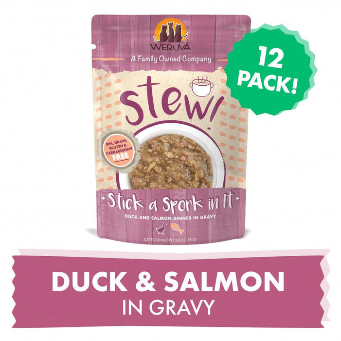 Weruva Classic Cat Stews! Stick a Spork in It with Duck & Salmon in Gravy Canned Cat Food - 813778017824