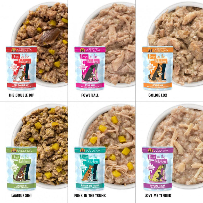 Weruva Dogs in the Kitchen Grain Free Pooch Pouch Party! Variety Pack Wet Dog Food Pouches - 878408001611