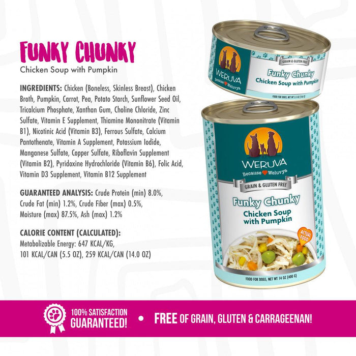 Weruva Funky Chunky Chicken Soup with Pumpkin Canned Dog Food - 878408006135