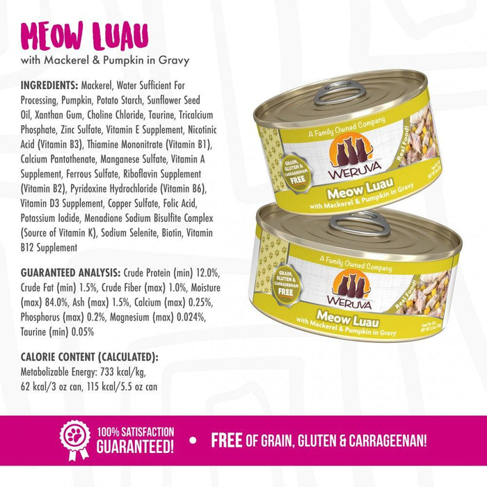 Weruva Meow Luau With Mackerel and Pumpkin Canned Cat Food - 878408000065