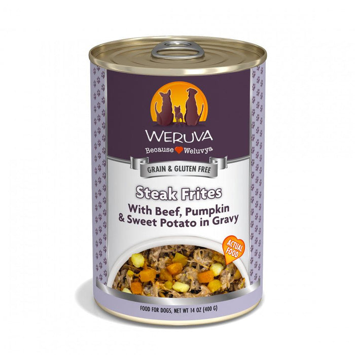 Weruva Steak Frites with Beef, Pumpkin & Sweet Potato in Gravy Canned Dog Food - 878408004186