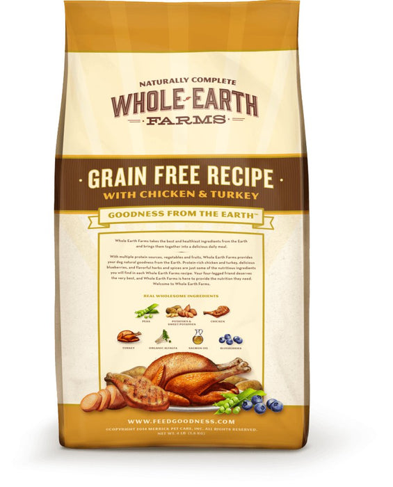 Whole Earth Farms Grain Free Recipe with Chicken and Turkey Dry Dog Food - 022808855361