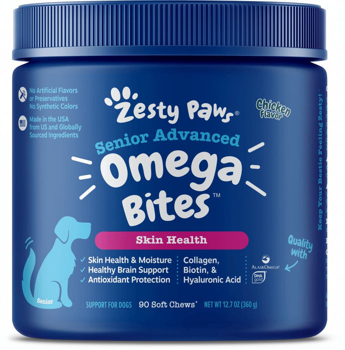 Zesty Paws Advanced Omega Senior Chicken Bites - 810030591481