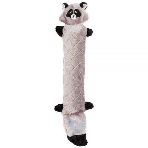 ZippyPaws Jigglerz No Stuffing Raccoon Plush Dog Toy - 818786012359