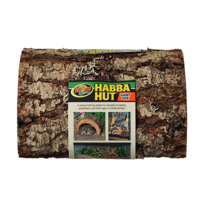 Zoo Med Habba Hut Natural Half Log with Bark Shelter - 097612200850