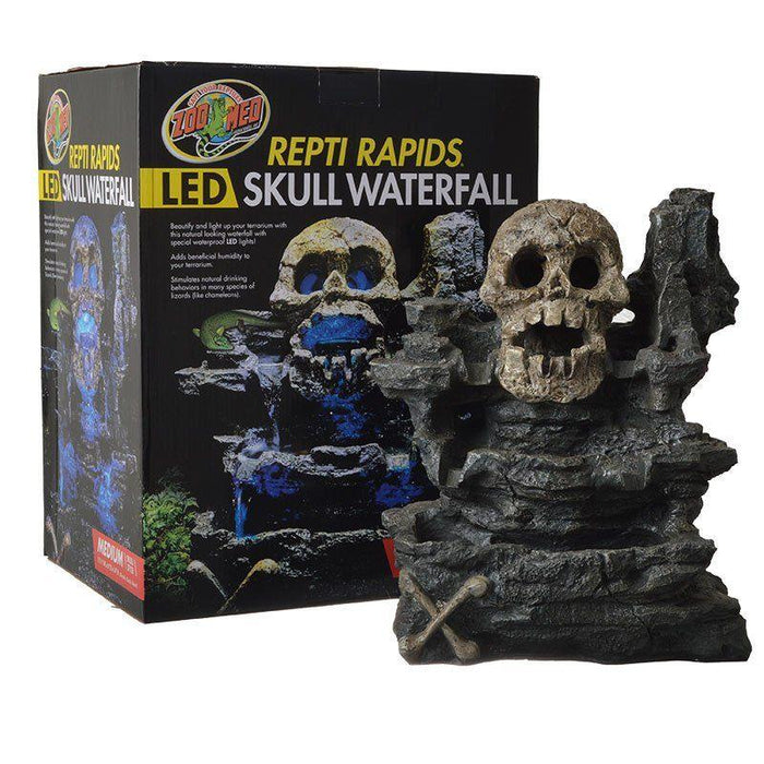 Zoo Med Repti Rapids LED Skull Waterfall - 097612910278