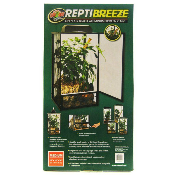 Zoo Med Reptibreeze Open Air Aluminum Screen Cage - Black - 097612091113