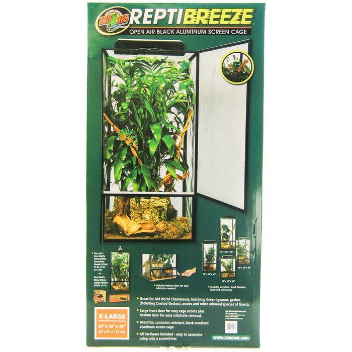 Zoo Med Reptibreeze Open Air Aluminum Screen Cage - Black - 097612091137