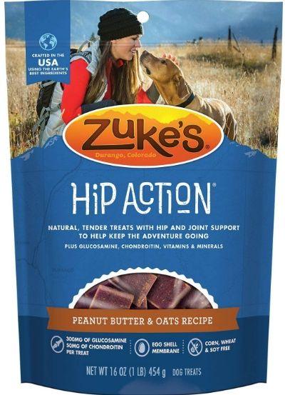 Zukes Hip Action Dog Treats - Peanut Butter & Oats Recipe - 013423210222