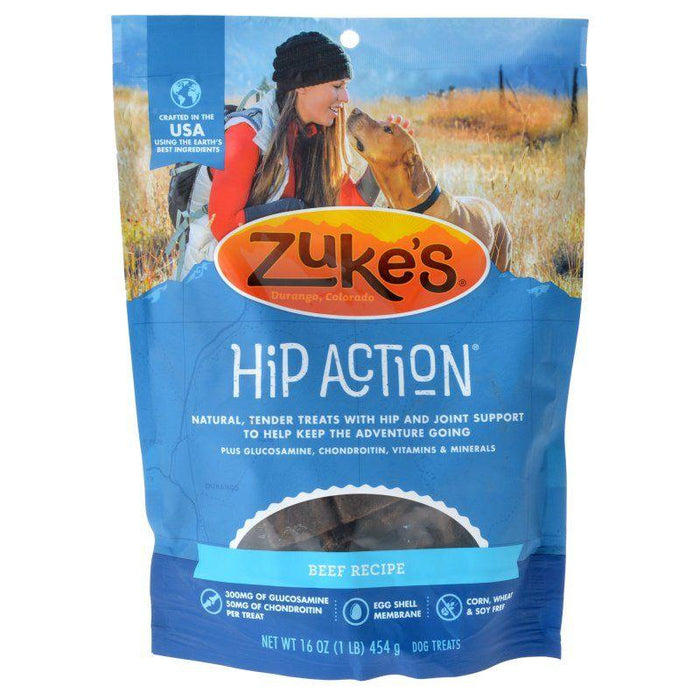 Zukes Hip Action Hip & Joint Supplement Dog Treat - Roasted Beef Recipe - 013423211212