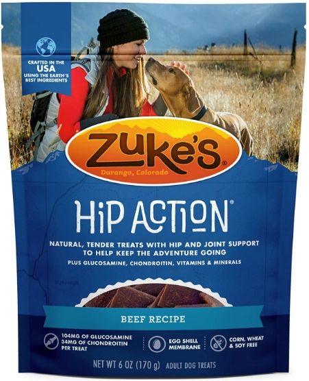 Zukes Hip Action Hip & Joint Supplement Dog Treat - Roasted Beef Recipe - 013423211113