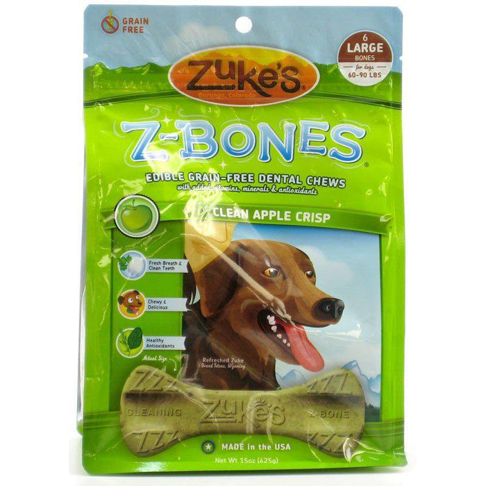 Zukes Z-Bones Dental Chews - Clean Apple Crisp - 613423824353